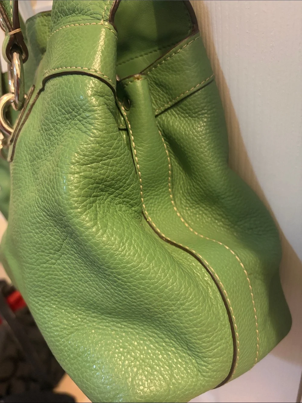 Coach Green Leather Tote Bag - Classic Shoulder Handbag